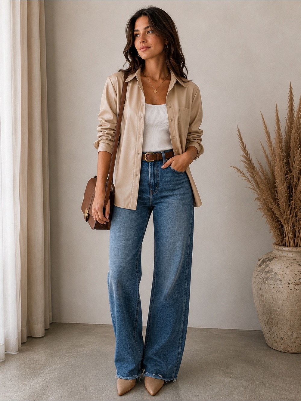 Buddy Love Tan Button-Up Shirt Jacket